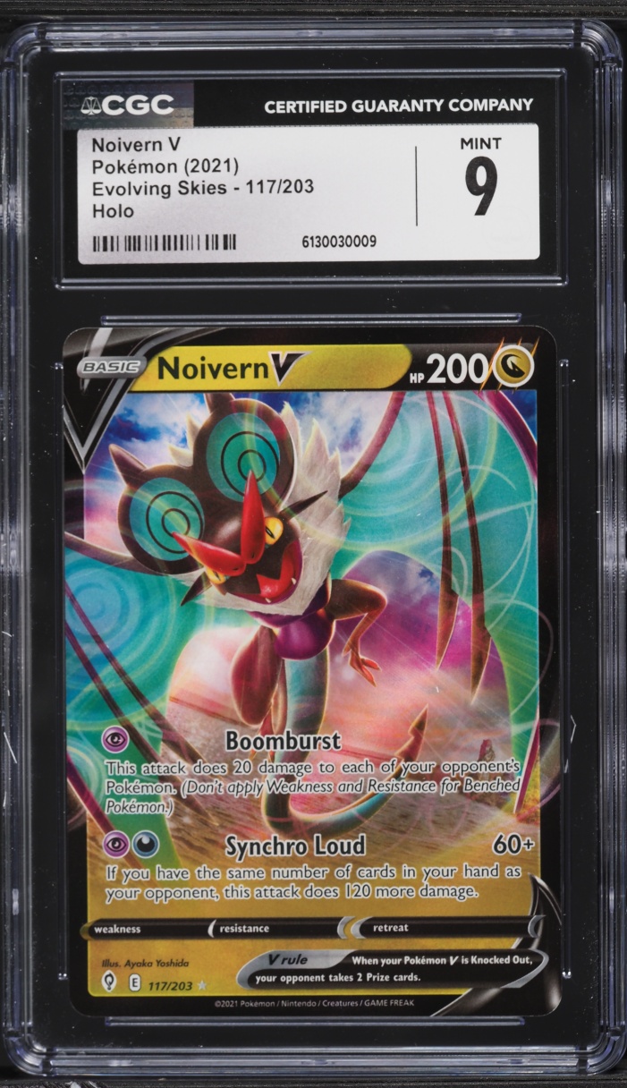 2021 Pokemon Sword & Shield Evolving Skies Full Art Noivern V #117 CGC 9 MINT