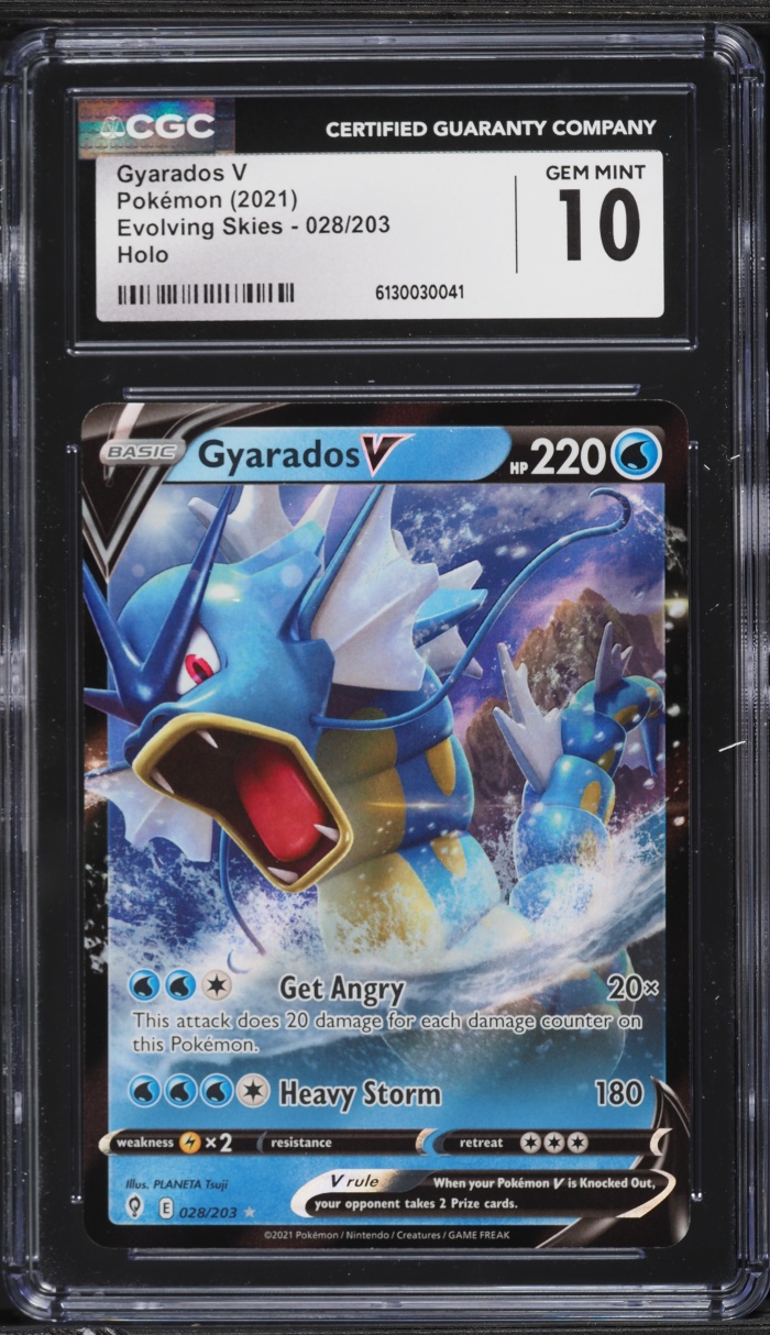 2021 Pokemon Sword & Shield Evolving Skies Full Art Gyarados V #28 CGC 10 GEM MINT