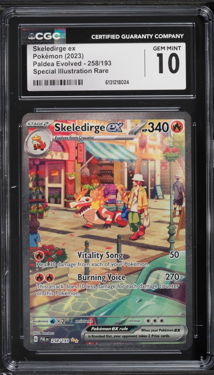 2023 Pokemon Scarlet & Violet Paldea Evolved SIR Skeledirge ex #258 CGC 10 GEM MINT