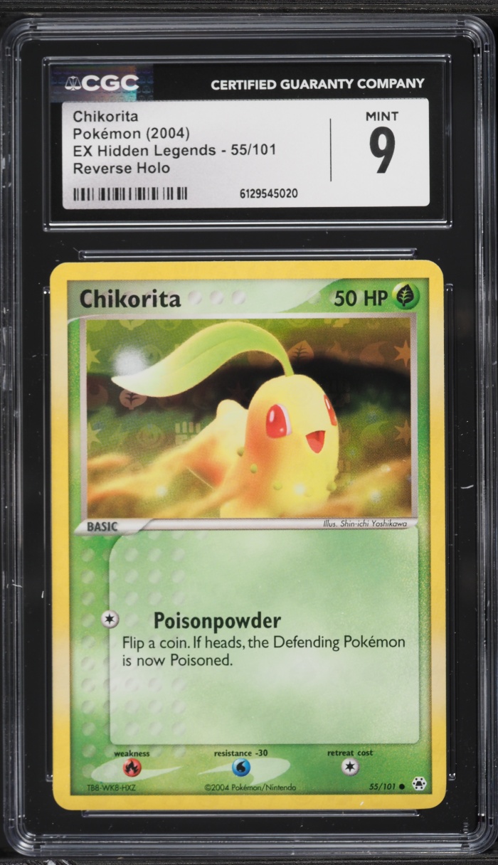 2004 Pokemon EX Hidden Legends Reverse Holo Chikorita #55 CGC 9 MINT