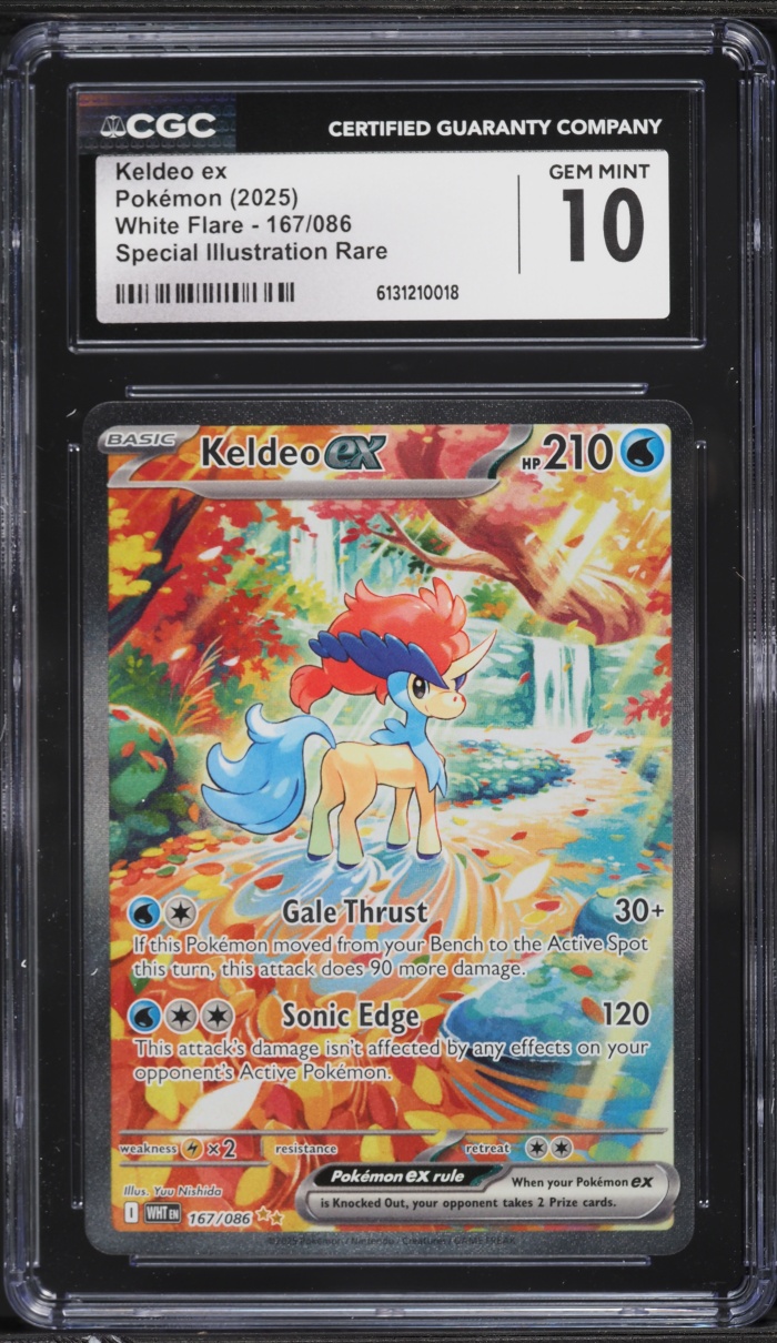 2025 Pokemon Scarlet & Violet White Flare SIR Keldeo EX #167 CGC 10 GEM MINT