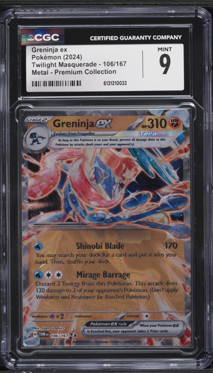 2024 Pokemon SV Twilight Masquerade Premium Collection Metal Greninja ex #106 CGC 9 MINT
