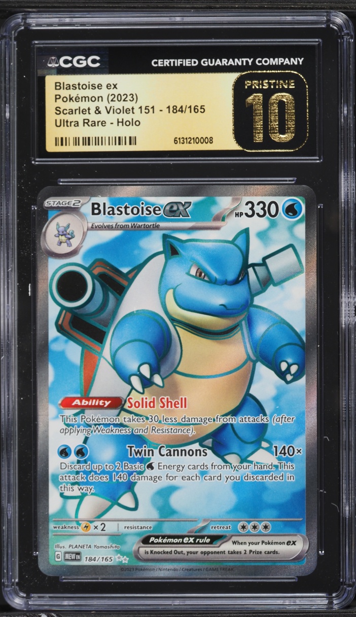 2023 Pokemon Scarlet & Violet 151 Full Art Blastoise EX #184 CGC 10 PRISTINE
