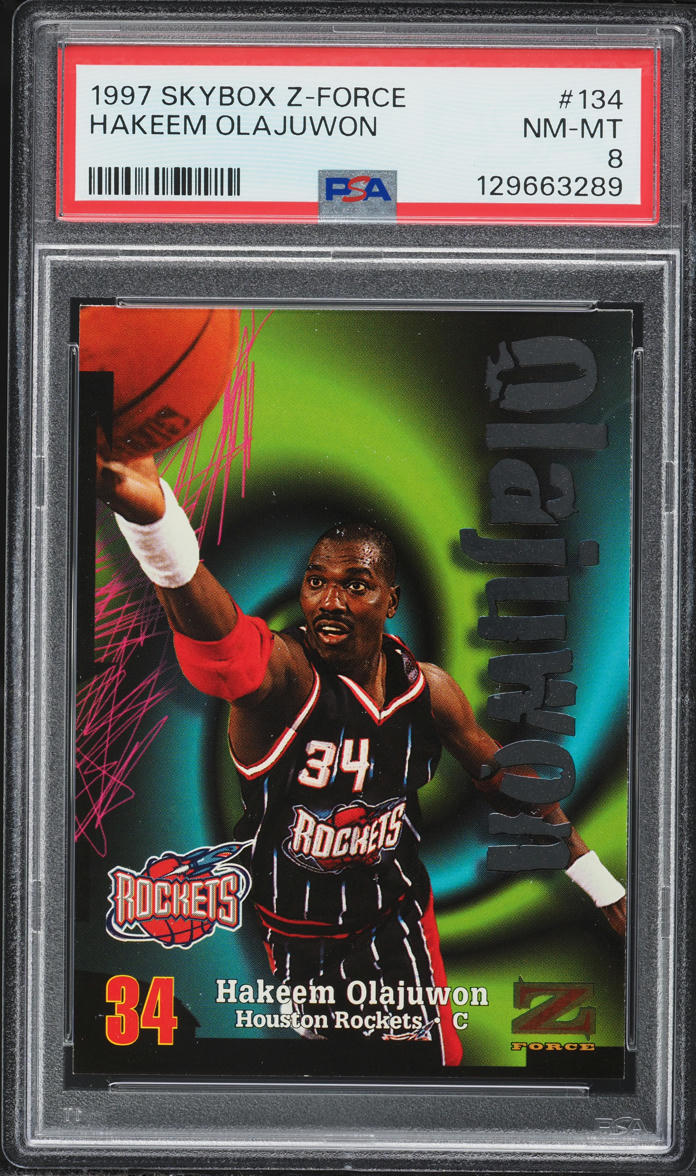 1997 Skybox Z-Force Hakeem Olajuwon #134 PSA 8 NM-MT