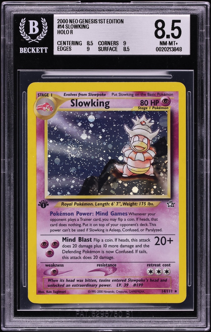 2000 Pokemon Neo Genesis 1st Edition Holo Slowking #14 BGS 8.5 NM-MT+