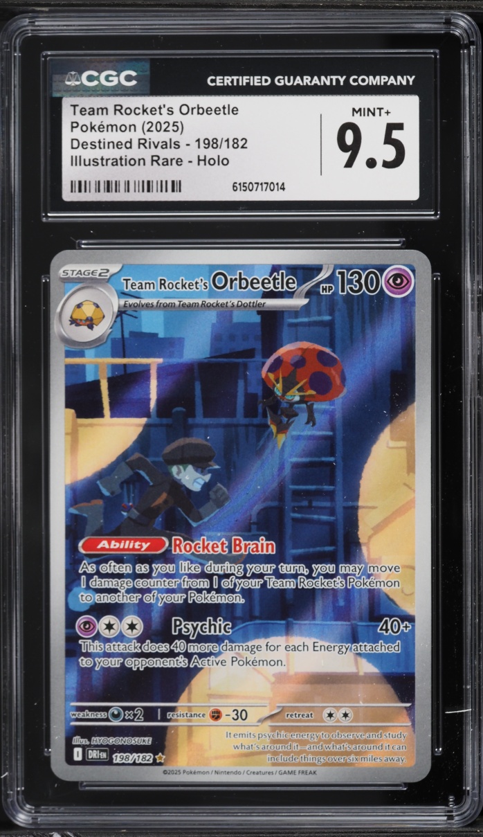 2025 Pokemon Scarlet & Violet Destined Rivals IR Team Rocket's Orbeetle #198 CGC 9.5 MINT+