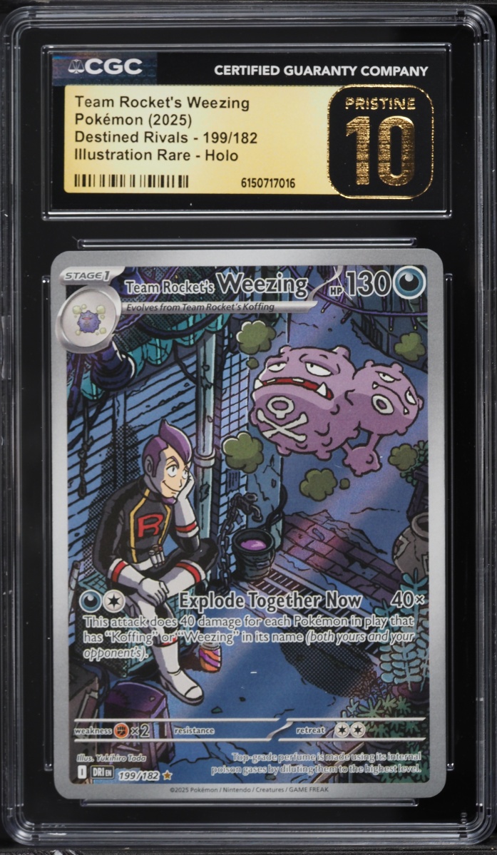 2025 Pokemon Scarlet & Violet Destined Rivals IR Team Rocket's Weezing #199 CGC 10 PRISTINE