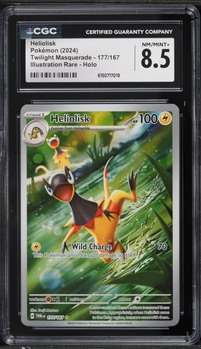 2024 Pokemon Scarlet & Violet Twilight Masquerade IR Heliolisk #177 CGC 8.5 NM-MT+