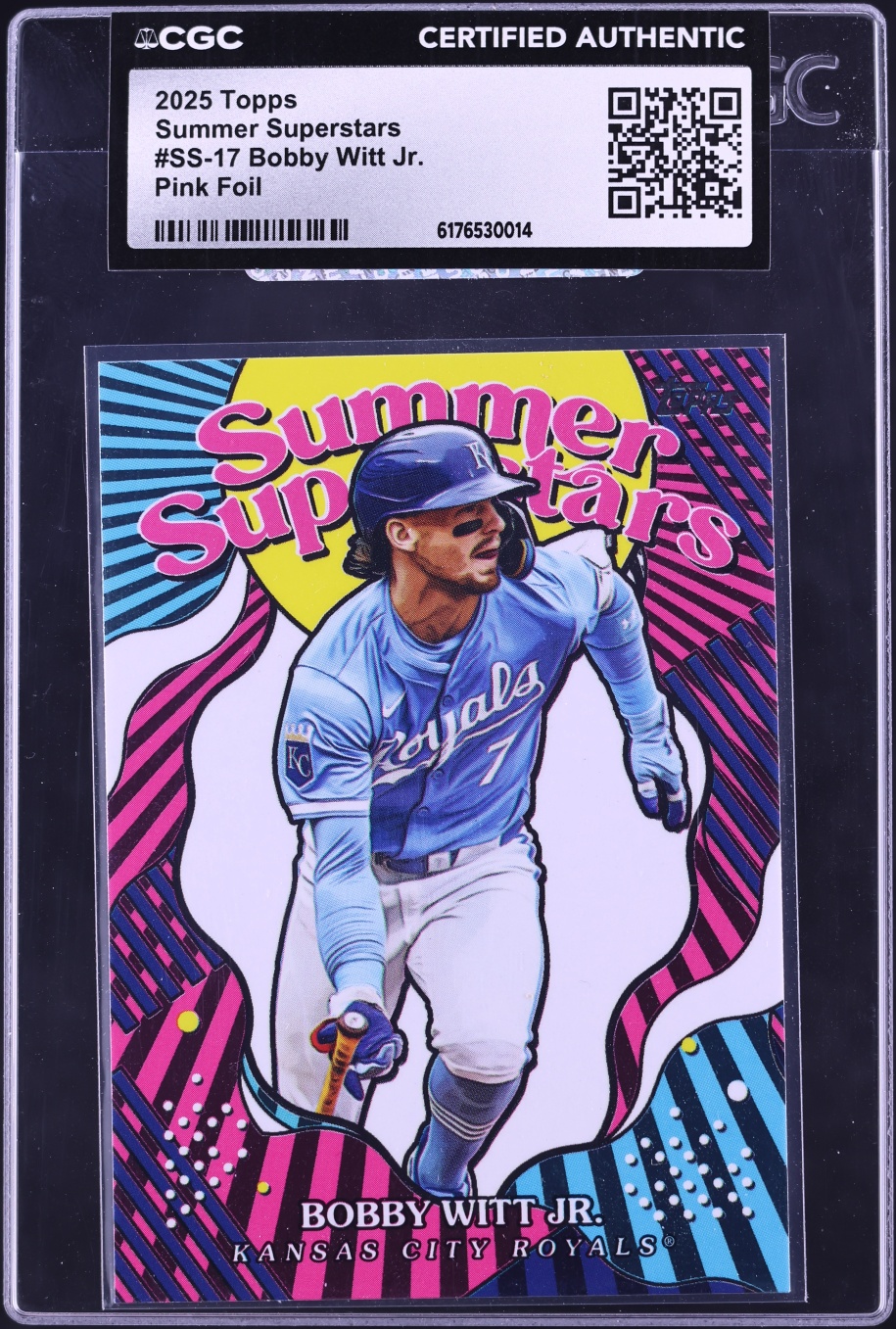 2025 Topps Summer Superstars Pink Foil Bobby Witt Jr. #SS-17 CGC AUTH