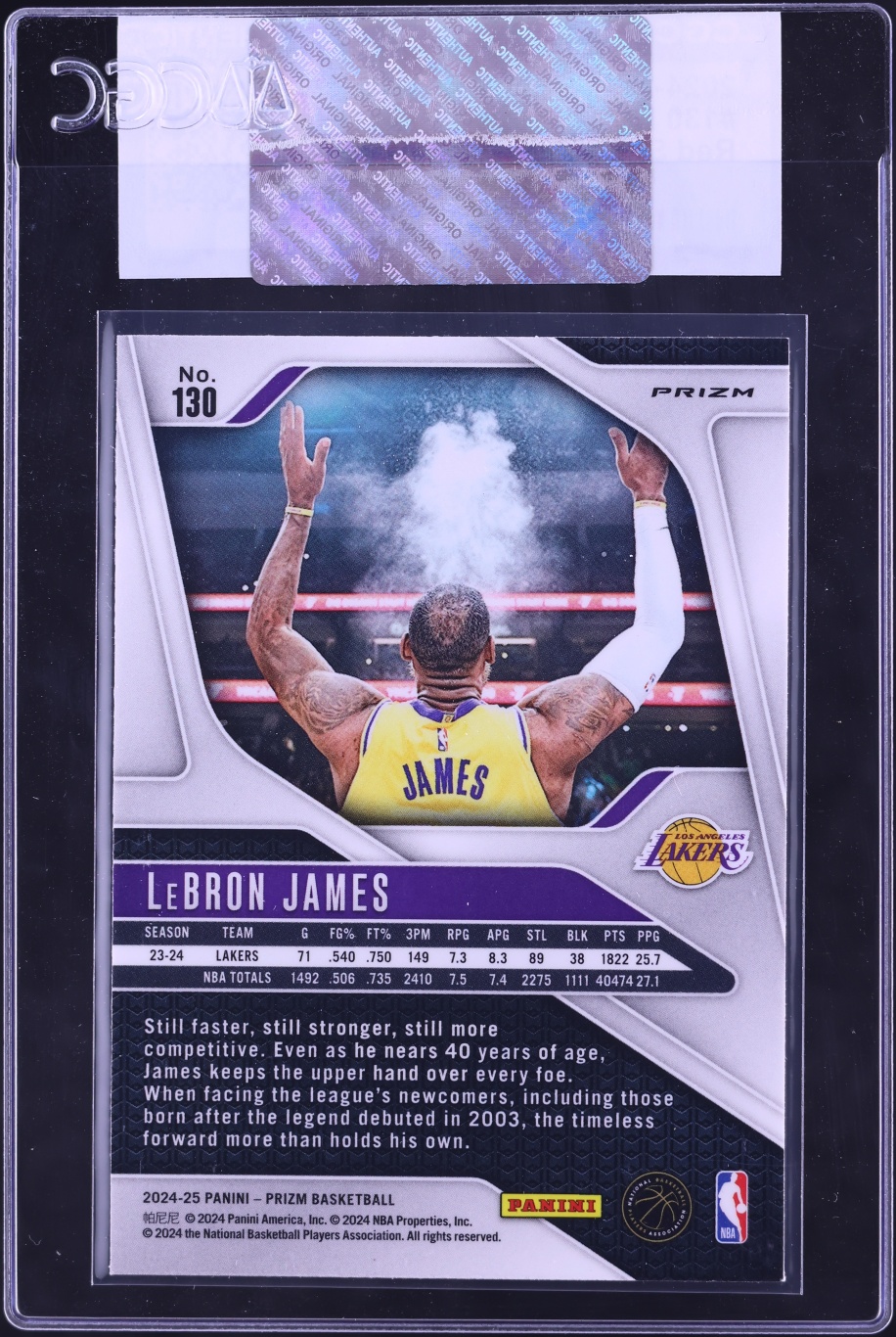 2024 Panini Prizm Red Sparkle LeBron James #130 CGC AUTH