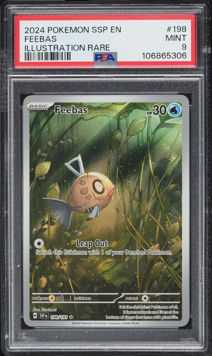 2024 Pokemon Scarlet & Violet Surging Sparks IR Feebas #198 PSA 9 MINT