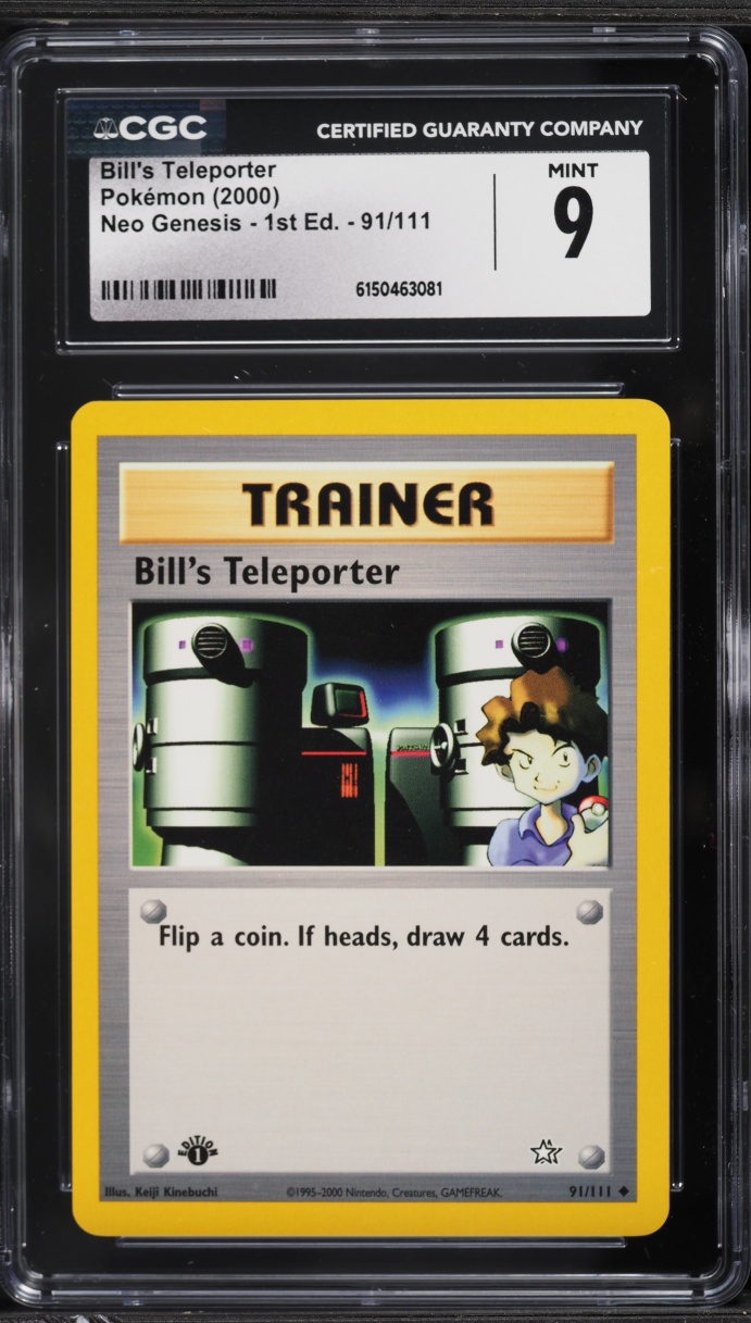 2000 Pokemon Neo Genesis 1st Edition Bill's Teleporter #91 CGC 9 MINT