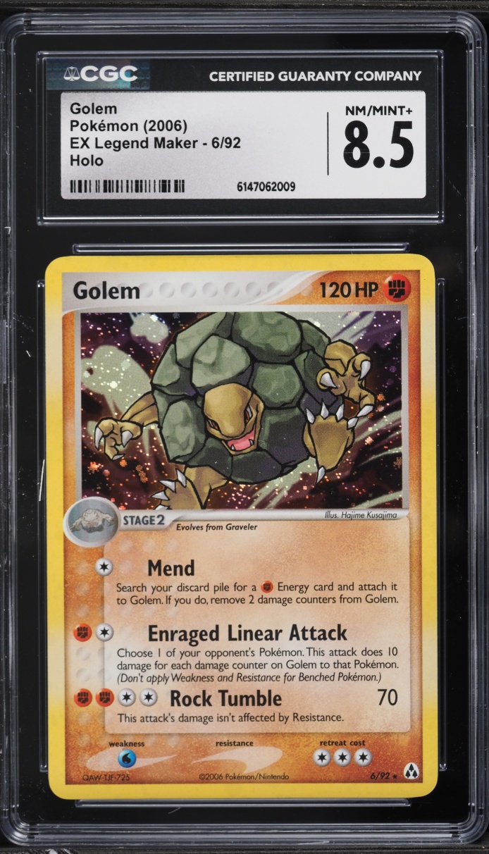 2006 Pokemon EX Legend Maker Holo Golem #6 CGC 8.5 NM-MT+