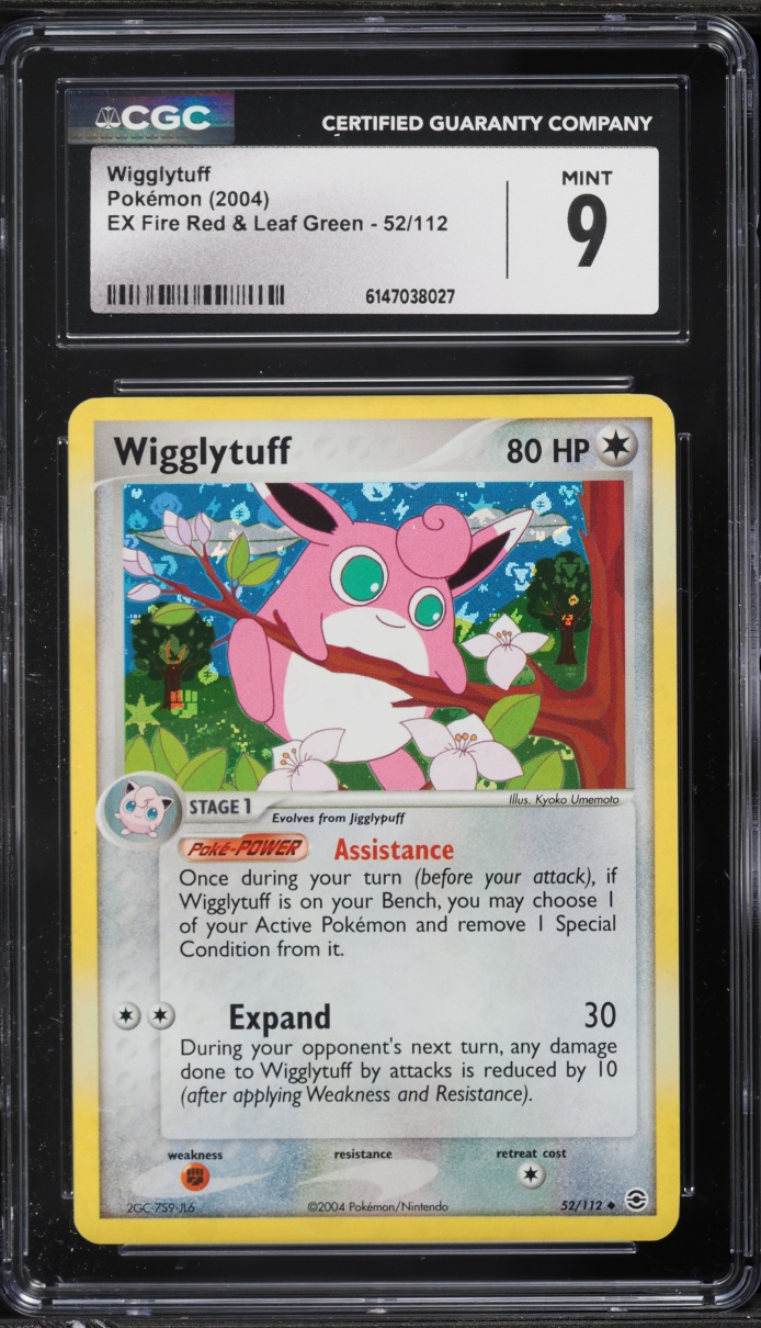 2004 Pokemon EX Fire Red & Leaf Green Reverse Holo Wigglytuff #52 CGC 9 MINT