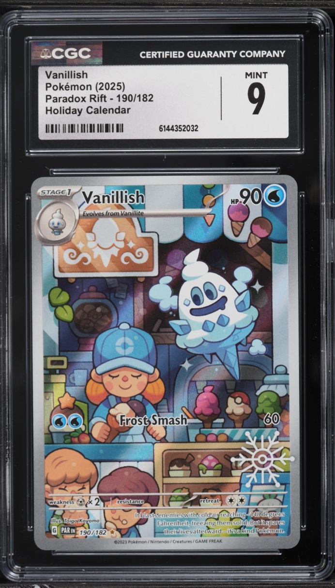 2025 Pokemon Scarlet & Violet Paradox Rift Holiday Calendar IR Vanillish #190 CGC 9 MINT