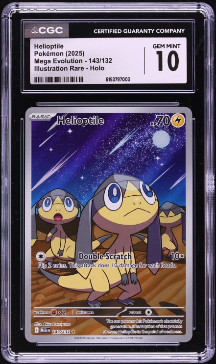 2025 Pokemon Mega Evolution IR Helioptile #143 CGC 10 GEM MINT