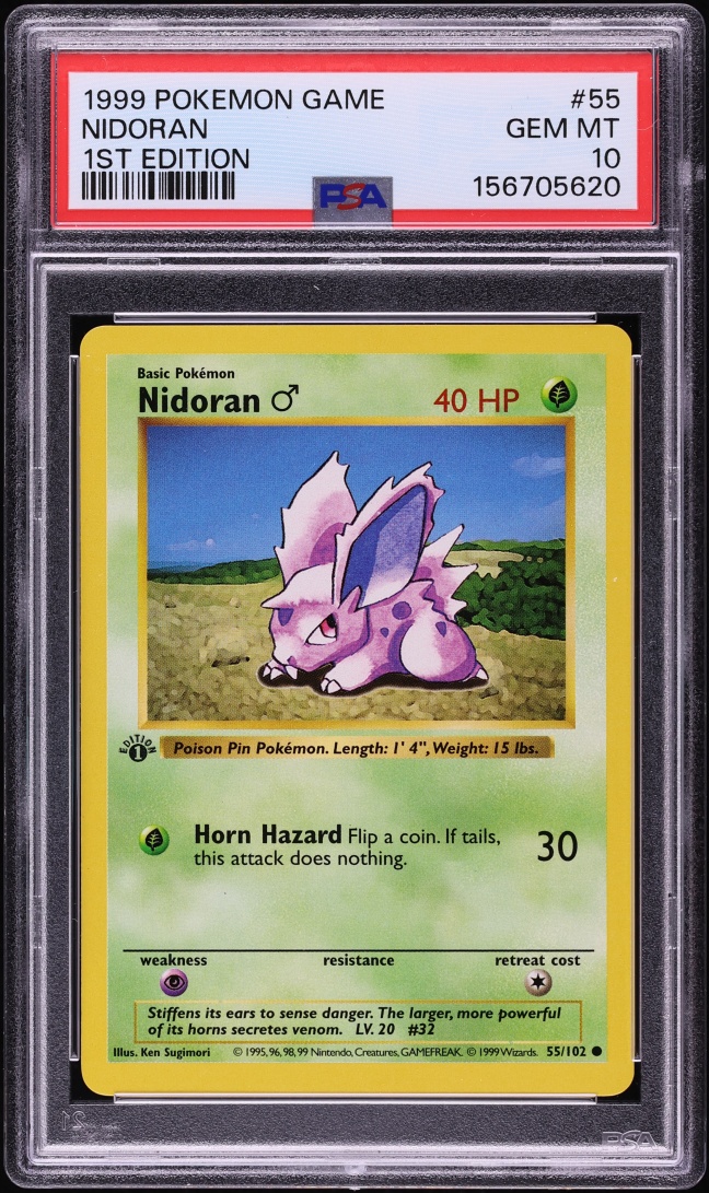 1999 Pokemon Base Set Shadowless 1st Edition Nidoran #55 PSA 10 GEM MINT