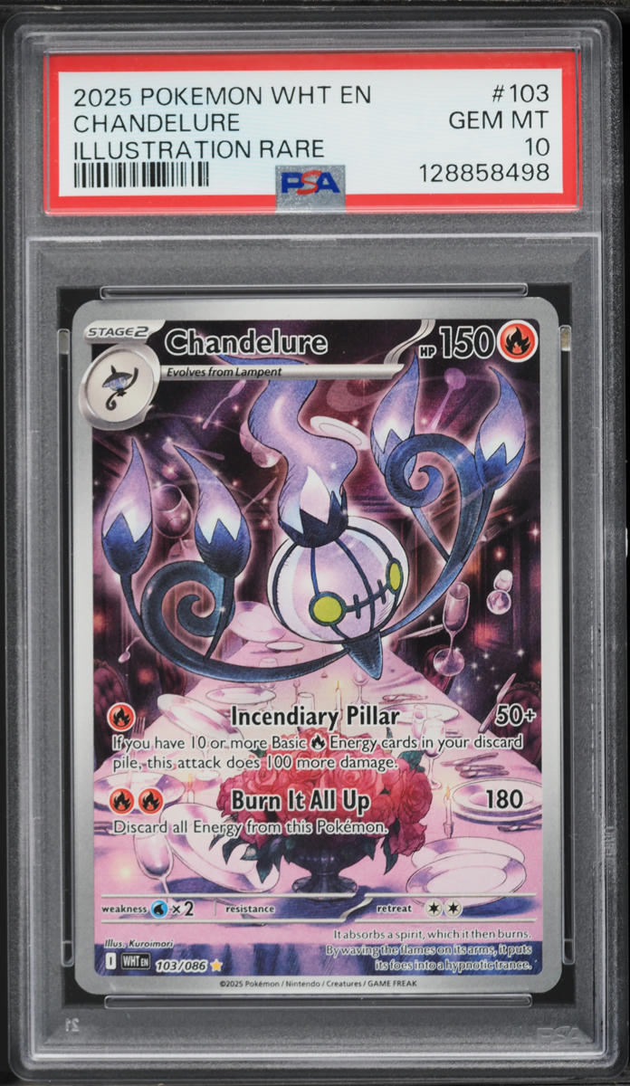 2025 Pokemon Scarlet & Violep White Flare IR Chandelure #103 PSA 10 GEM MINT
