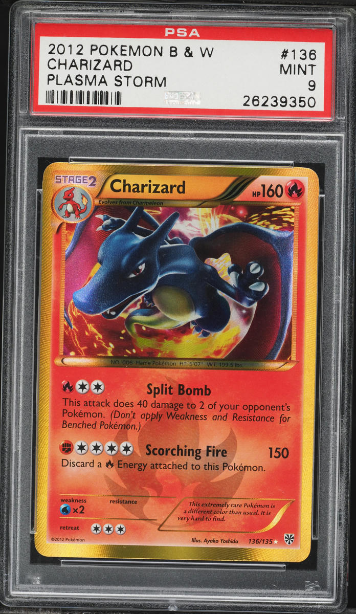 2012 Pokemon Black & White Plasma Storm Charizard #136 PSA 9 MINT