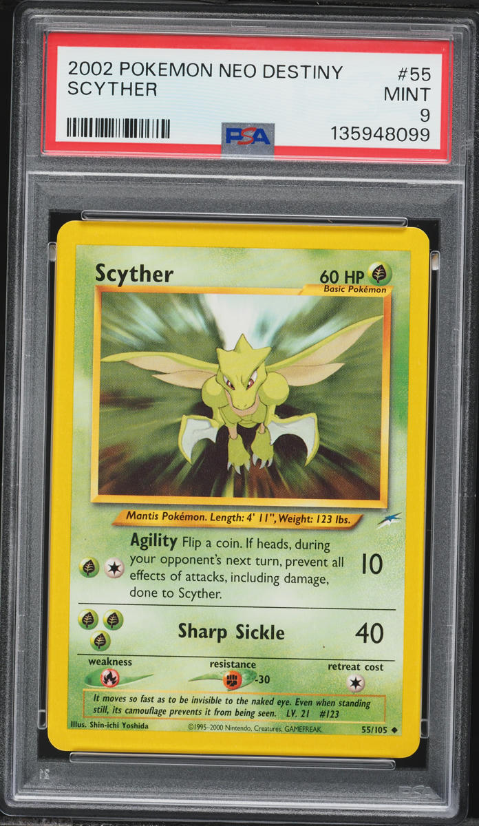2002 Pokemon Neo Destiny Scyther #55 PSA 9 MINT