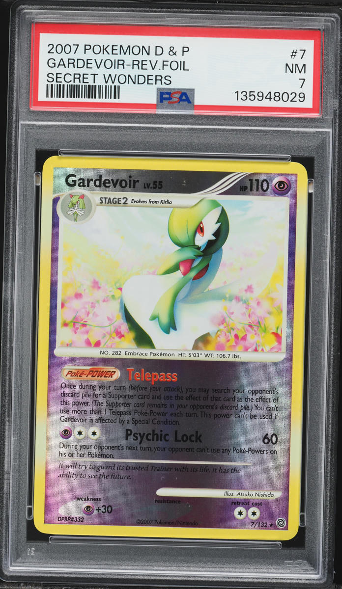 2007 Pokemon Diamond & Pearl Secret Wonders Reverse Holo Gardevoir #7 PSA 7 NRMT