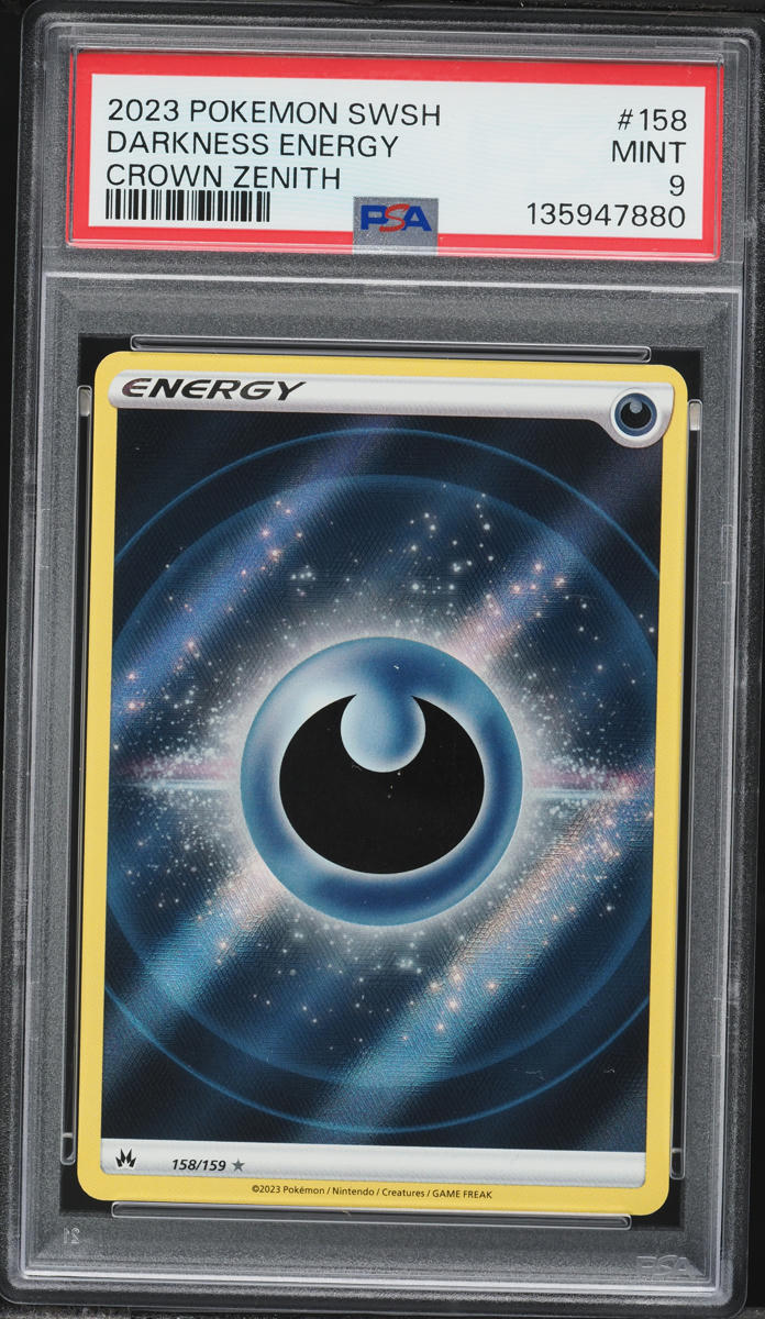 2023 Pokemon Sword & Shield Crown Zenith Darkness Energy #158 PSA 9 MINT