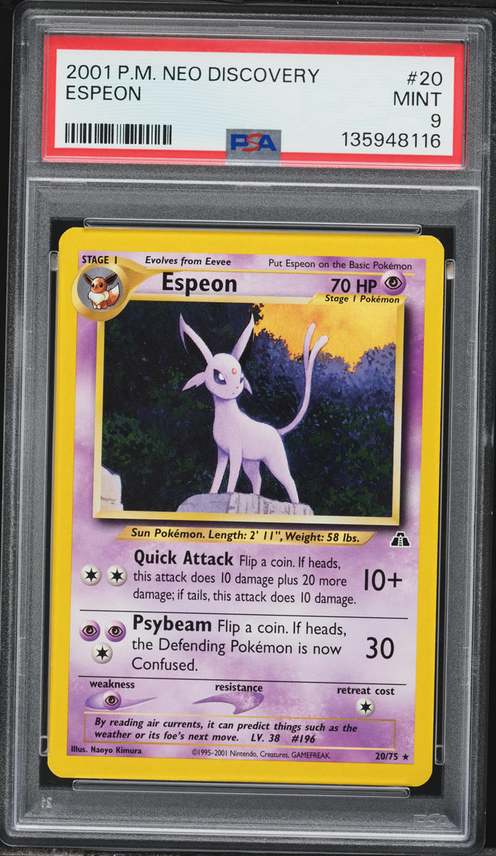 2001 Pokemon Neo Discovery Espeon #20 PSA 9 MINT