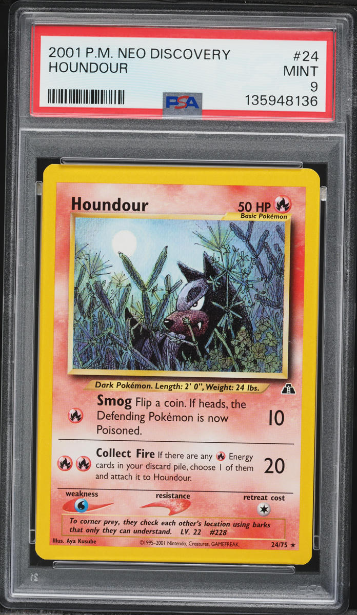 2001 Pokemon Neo Discovery Houndour #24 PSA 9 MINT