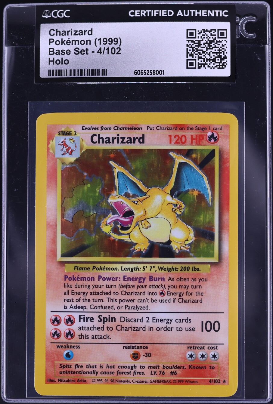 1999 Pokemon Base Set Holo Charizard #4 CGC AUTH