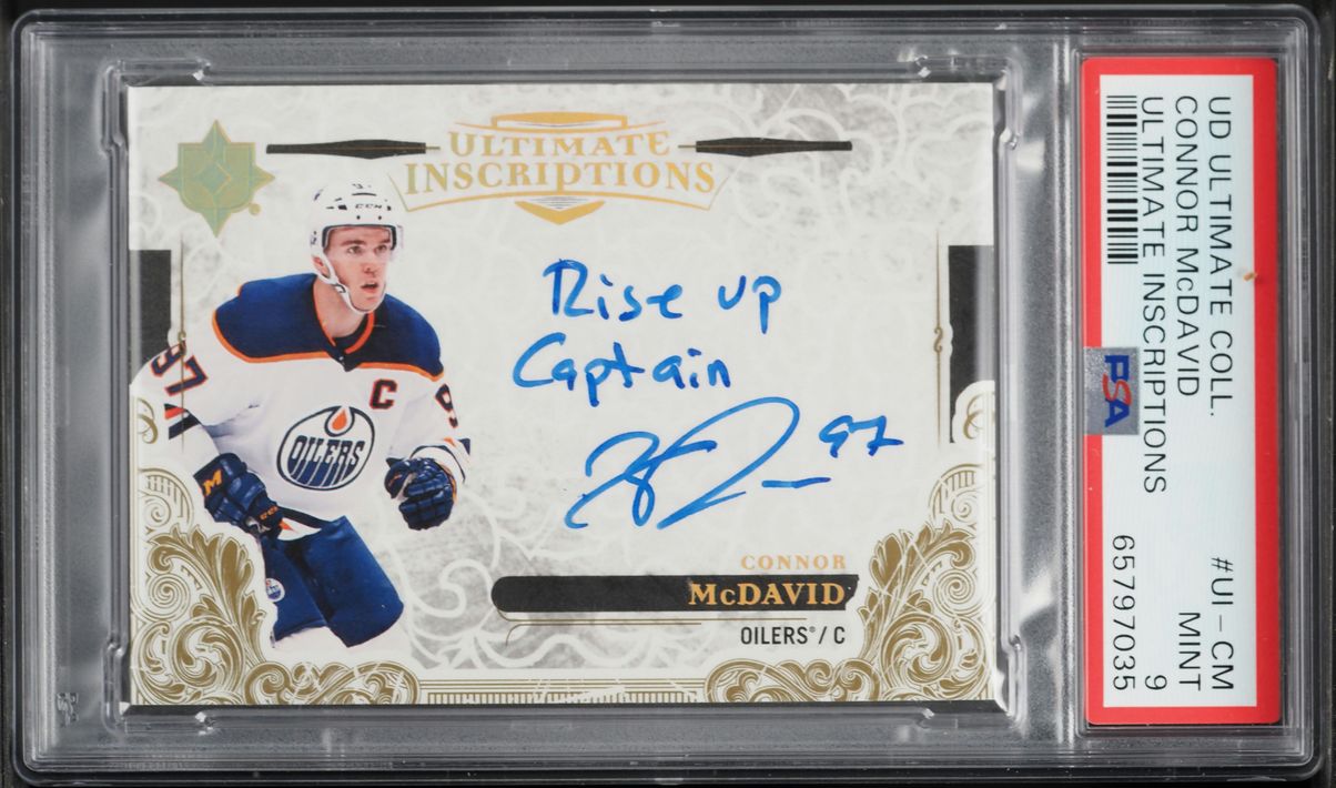 2017 Ultimate Collection Inscriptions Connor McDavid AUTO #UI-CM PSA 9 MINT - Photo 1