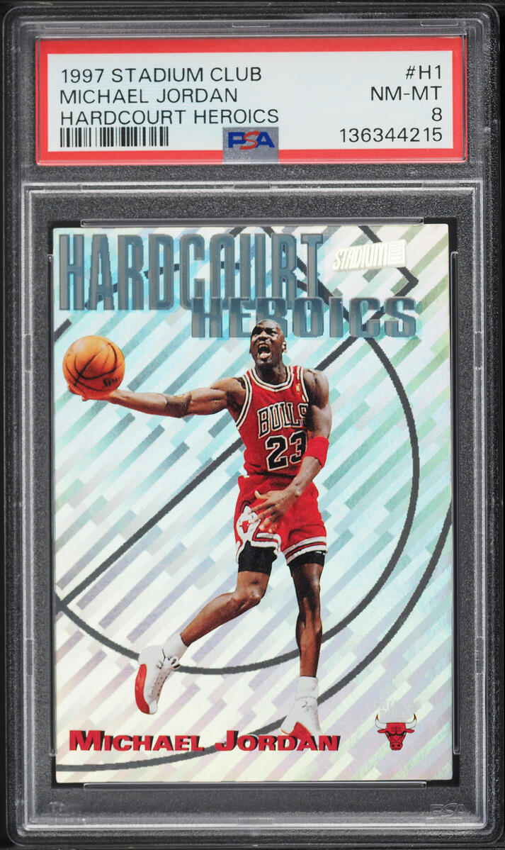 1997 Stadium Club Hardcourt Heroics Michael Jordan #H1 PSA 8 NM-MT - Photo 1