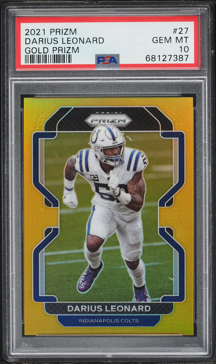 2021 Panini Prizm Gold Darius Leonard 1/10 #27 PSA 10 GEM MINT - Photo 1