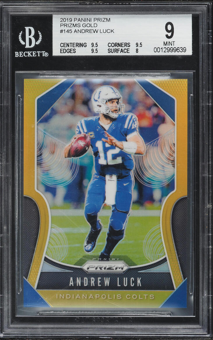 2019 Panini Prizm Gold Andrew Luck 10/10 #145 BGS 9 MINT - Photo 1