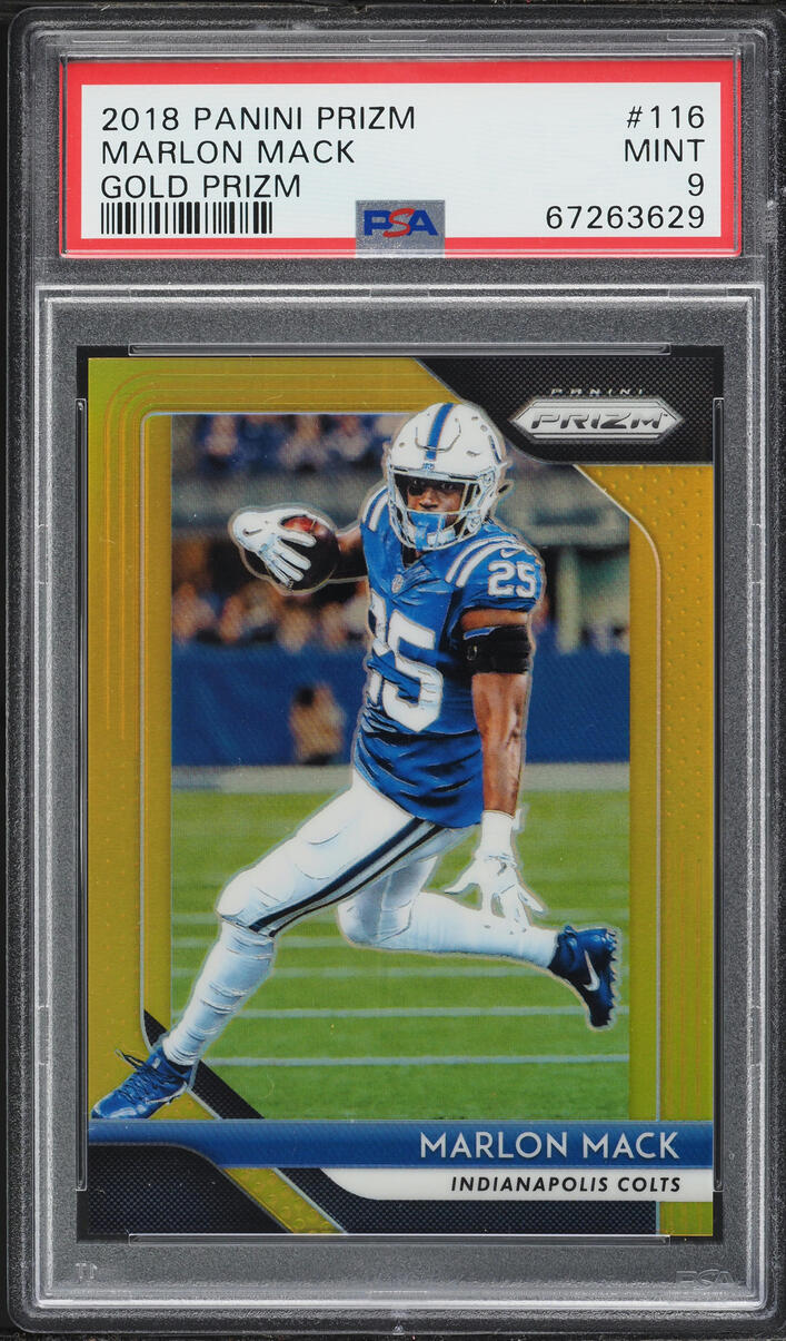 2018 Panini Prizm Gold Marlon Mack /10 #116 PSA 9 MINT - Photo 1