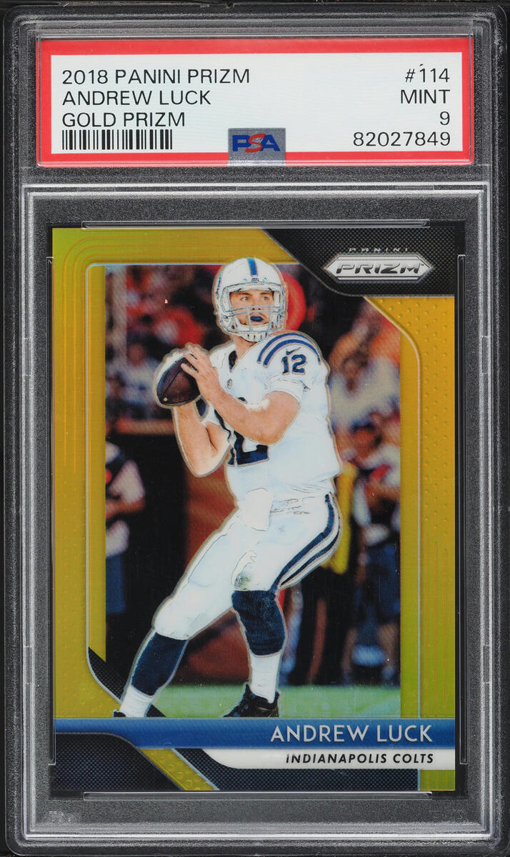 2018 Panini Prizm Gold Andrew Luck /10 #114 PSA 9 MINT - Photo 1