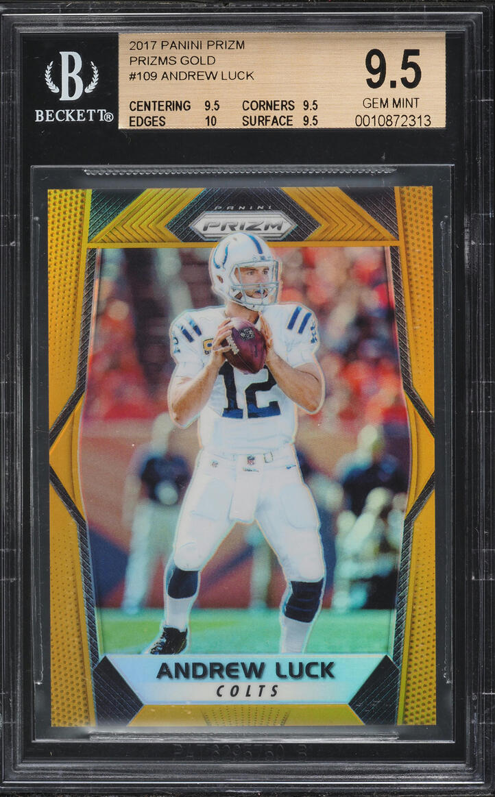 2017 Panini Prizm Gold Andrew Luck /10 #109 BGS 9.5 GEM MINT - Photo 1