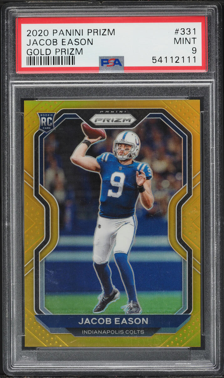 2020 Panini Prizm Gold Jacob Eason ROOKIE 10/10 #331 PSA 9 MINT - Photo 1