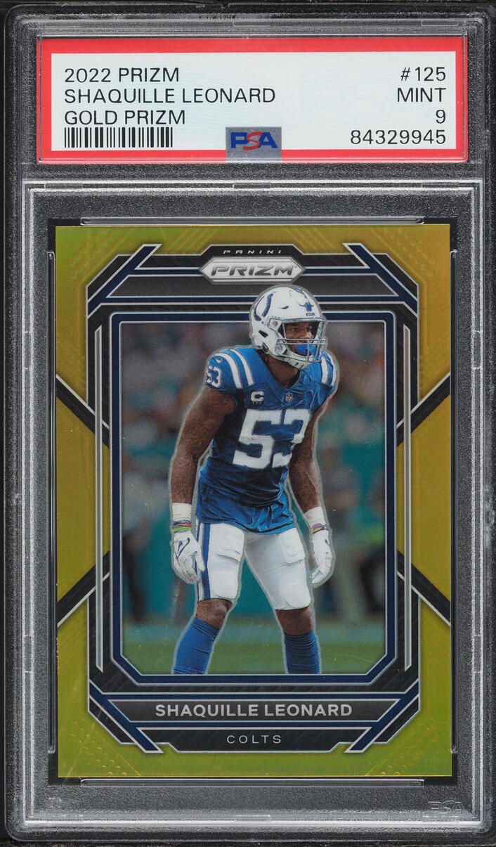 2022 Panini Prizm Gold Shaquille Leonard 1/10 #125 PSA 9 MINT - Photo 1