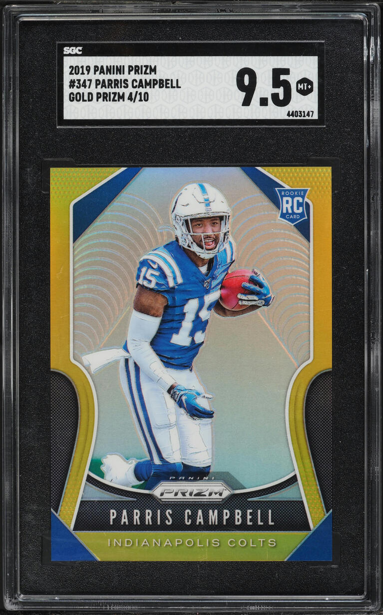2019 Panini Prizm Gold Parris Campbell ROOKIE /10 #347 SGC 9.5 MINT+ - Photo 1