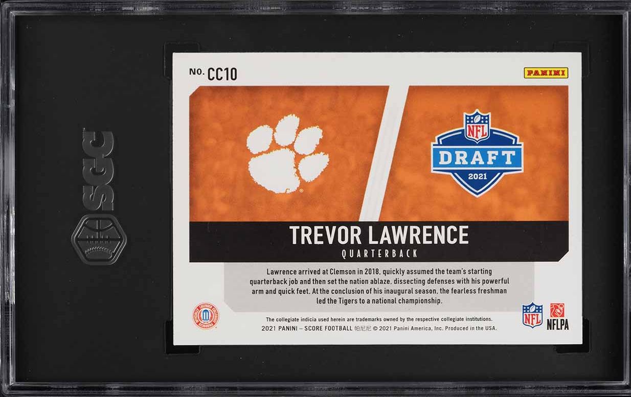 2021 Score Collegiate Champions Trevor Lawrence ROOKIE #CC10 SGC 10 GEM MINT