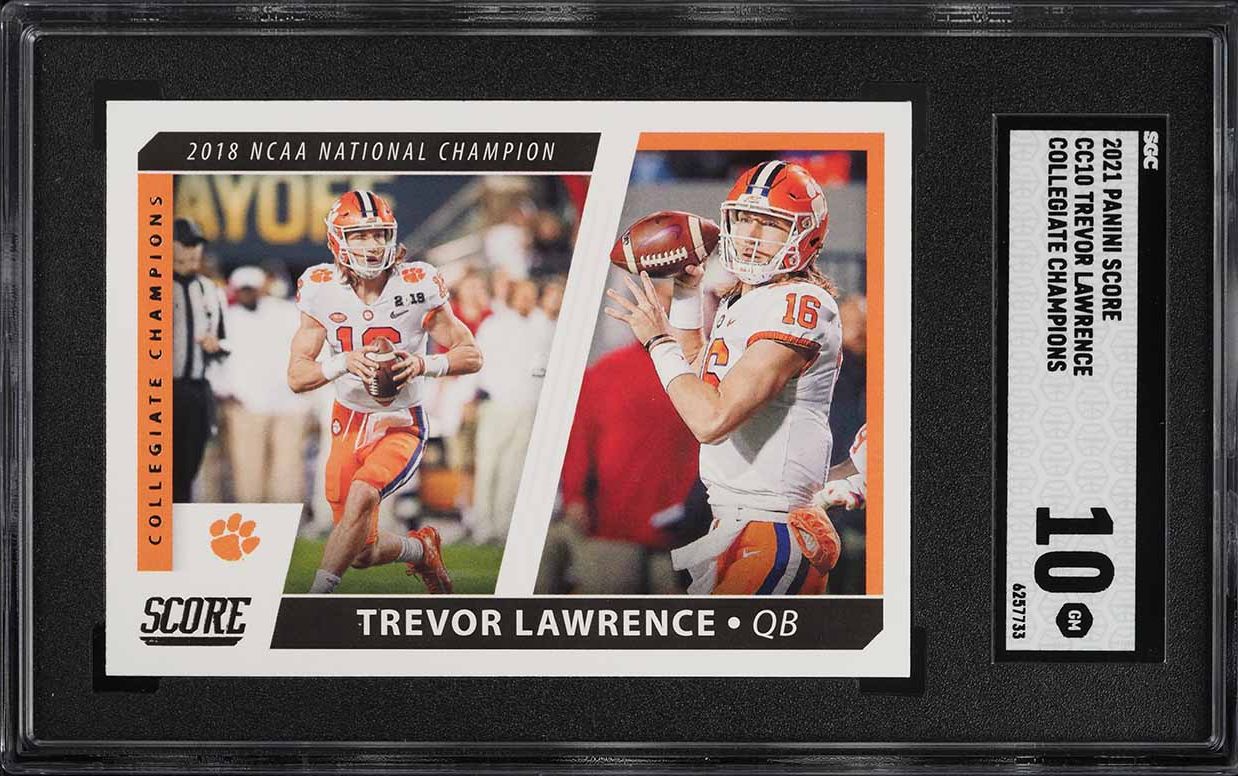 2021 Score Collegiate Champions Trevor Lawrence ROOKIE #CC10 SGC 10 GEM MINT
