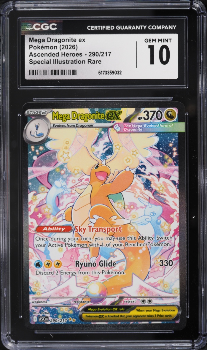 2026 Pokemon Mega Evolution Ascended Heroes SIR Mega Dragonite EX #290 CGC 10 GEM MINT