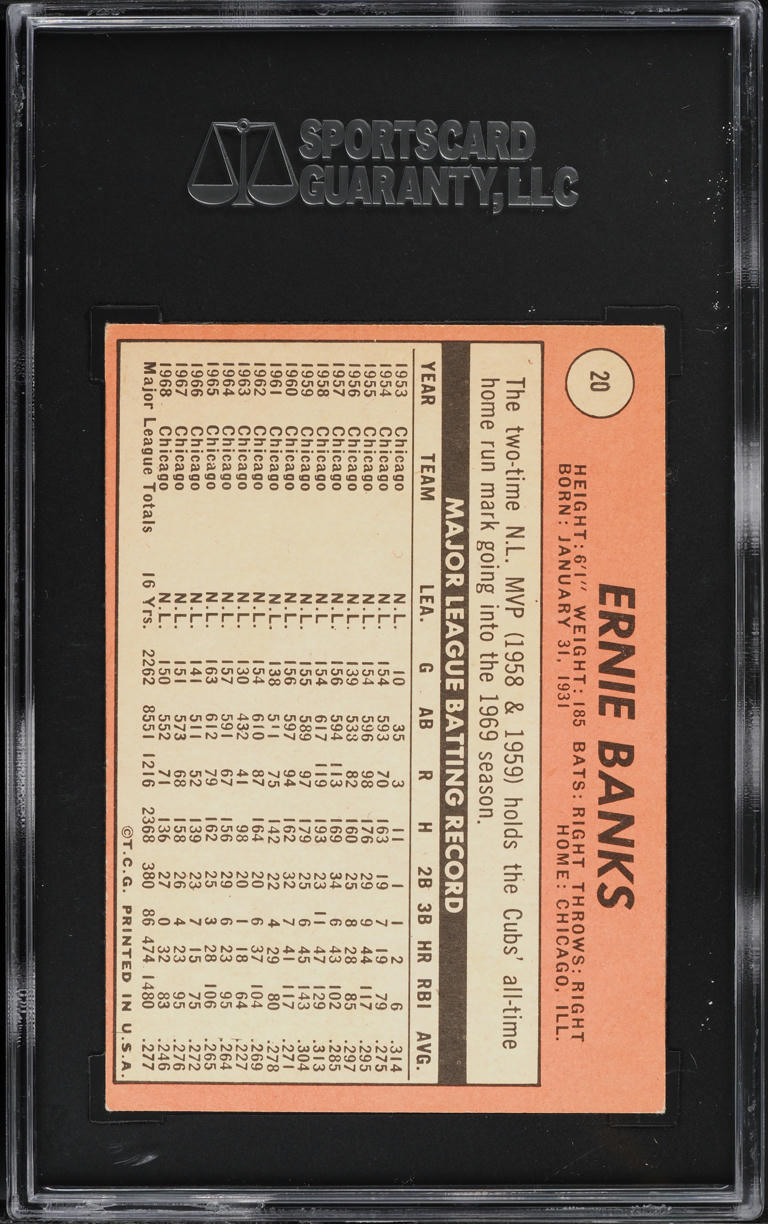 1969 Topps Ernie Banks #20 SGC 6 EXMT