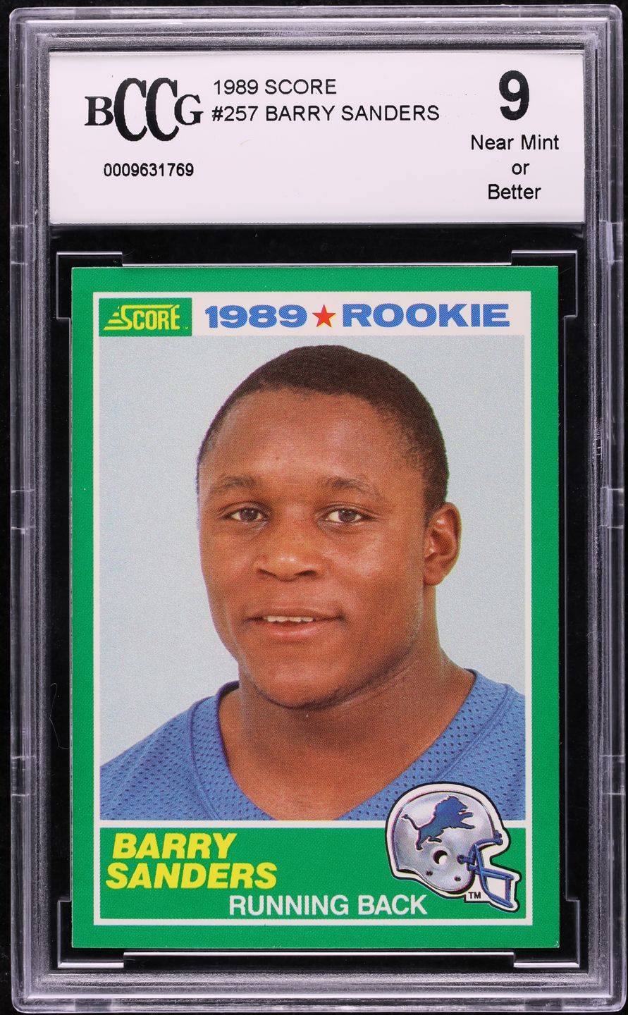 1989 Score Football Barry Sanders ROOKIE #257 BCCG 9