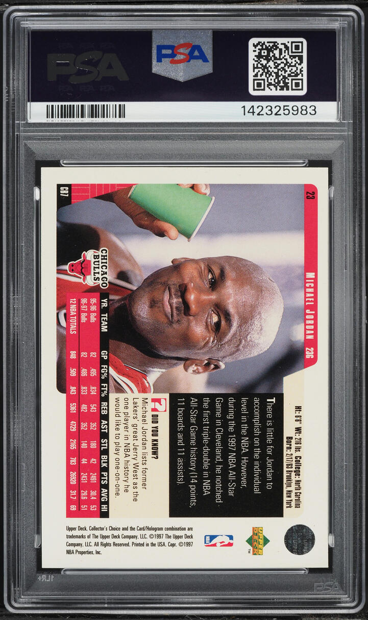 1997 Collector's Choice Basketball Michael Jordan #23 PSA 6 EXMT