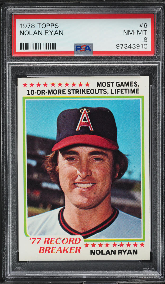 1978 Topps Nolan Ryan '77 RECORD BREAKER 6 PSA 8 NMMT on Fanatics Collect(00)
