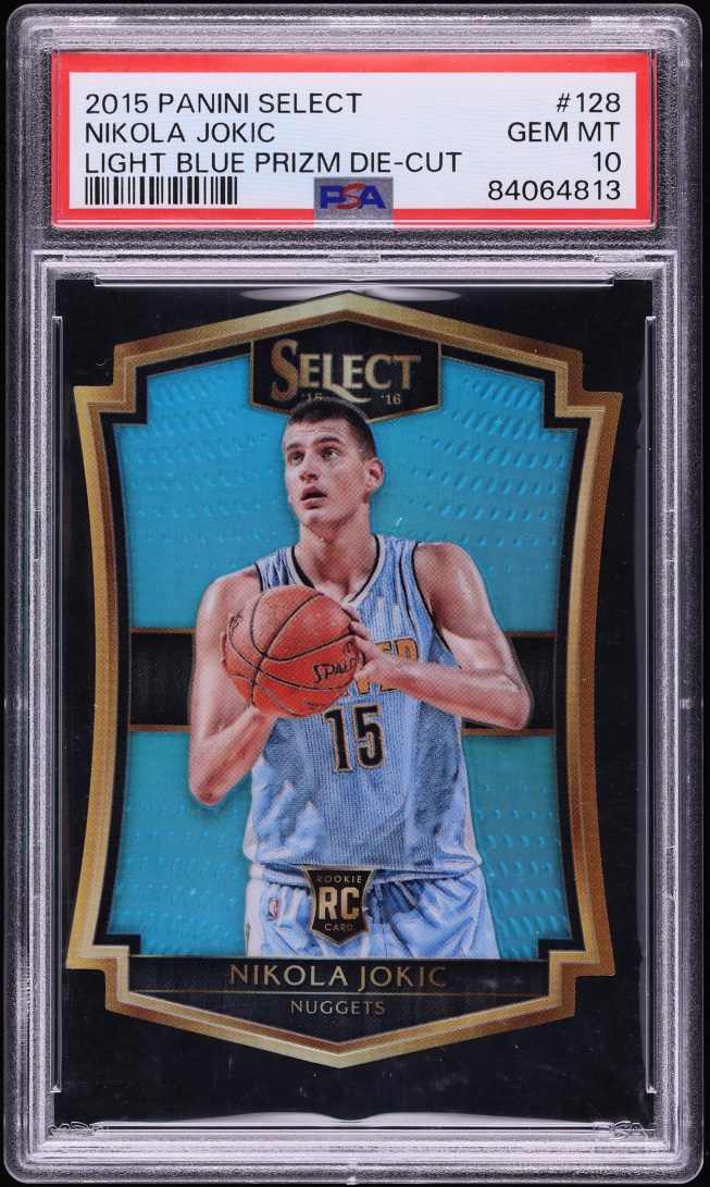 2015 Select Light Blue Prizm Die-Cut Nikola Jokic ROOKIE /199 #128 PSA 10 GEM MINT