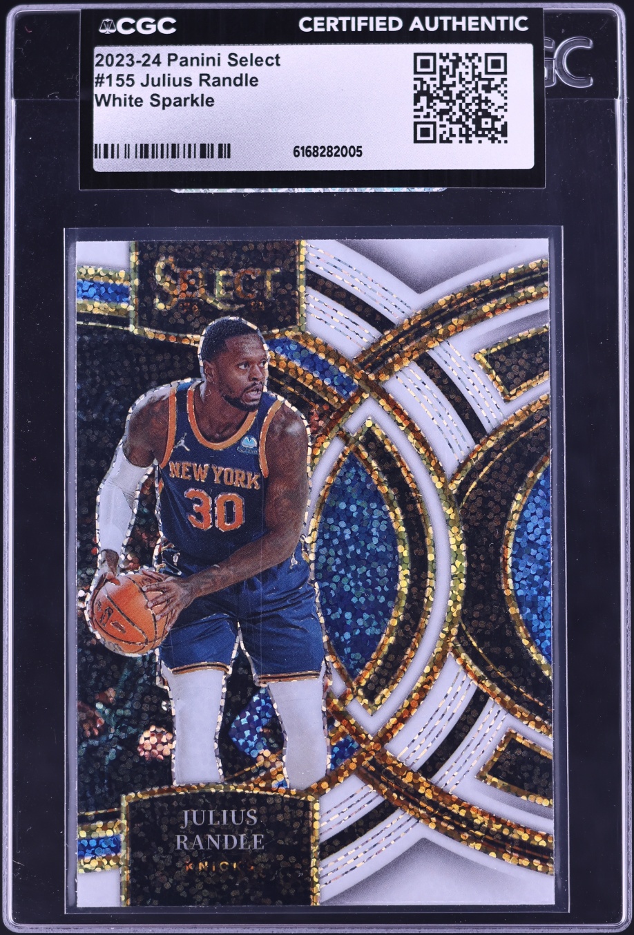 2023 Select Premier White Sparkle Julius Randle #155 CGC AUTH