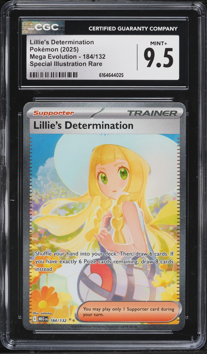 2025 Pokemon Mega Evolution SIR Lillie's Determination #184 CGC 9.5 MINT+