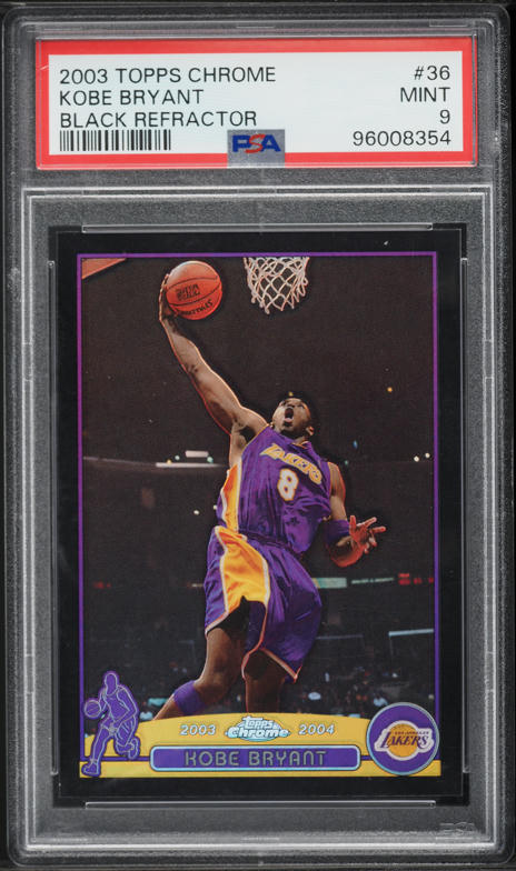 2001 Topps Chrome Black Refractor Kobe Bryant /50 #50 PSA 9 MINT